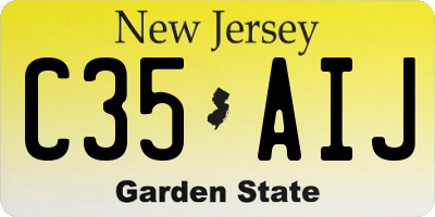 NJ license plate C35AIJ