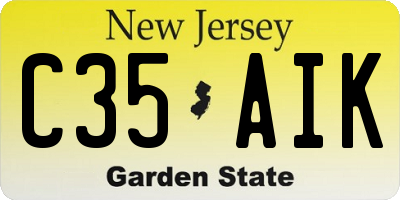 NJ license plate C35AIK