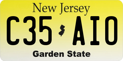 NJ license plate C35AIO