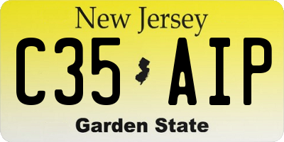 NJ license plate C35AIP