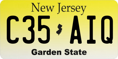 NJ license plate C35AIQ