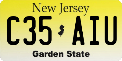 NJ license plate C35AIU