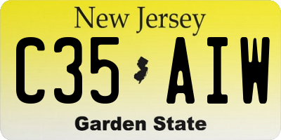 NJ license plate C35AIW