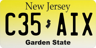 NJ license plate C35AIX