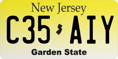 NJ license plate C35AIY
