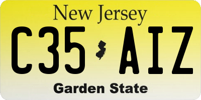 NJ license plate C35AIZ