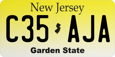 NJ license plate C35AJA
