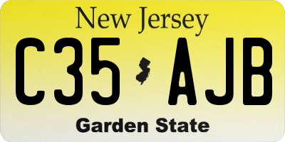 NJ license plate C35AJB