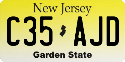 NJ license plate C35AJD