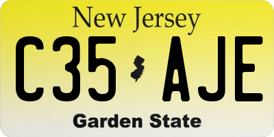 NJ license plate C35AJE