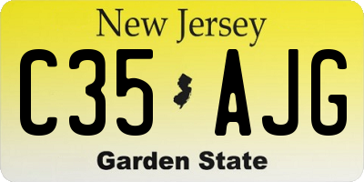 NJ license plate C35AJG