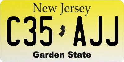NJ license plate C35AJJ