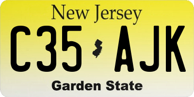 NJ license plate C35AJK