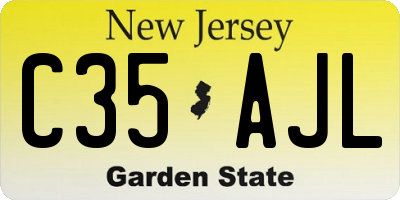 NJ license plate C35AJL