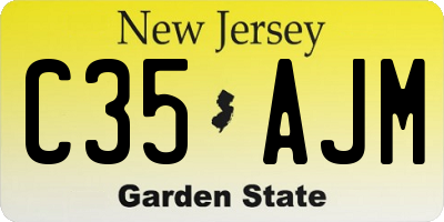 NJ license plate C35AJM