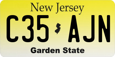 NJ license plate C35AJN