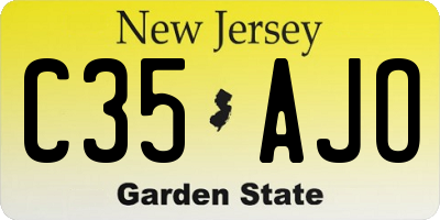 NJ license plate C35AJO