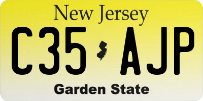 NJ license plate C35AJP