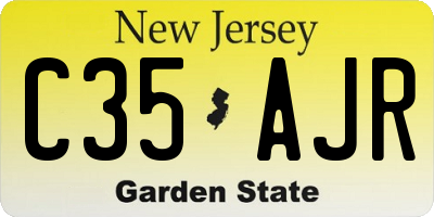 NJ license plate C35AJR