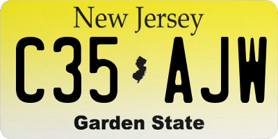 NJ license plate C35AJW