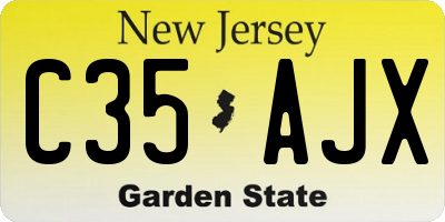 NJ license plate C35AJX