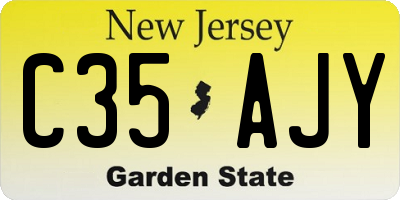 NJ license plate C35AJY