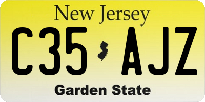 NJ license plate C35AJZ