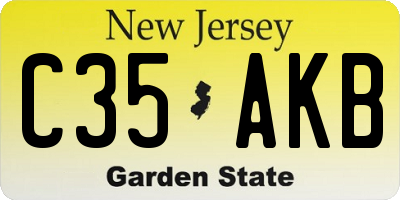 NJ license plate C35AKB