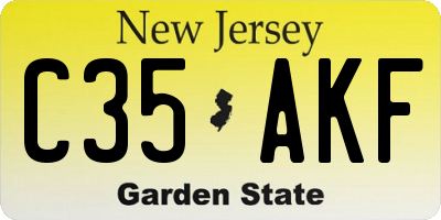 NJ license plate C35AKF