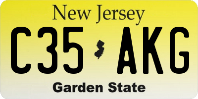 NJ license plate C35AKG