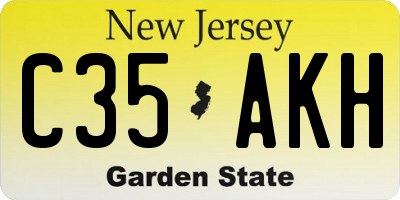 NJ license plate C35AKH