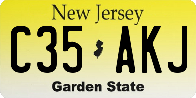 NJ license plate C35AKJ