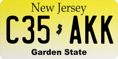 NJ license plate C35AKK