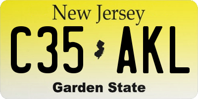 NJ license plate C35AKL