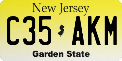 NJ license plate C35AKM