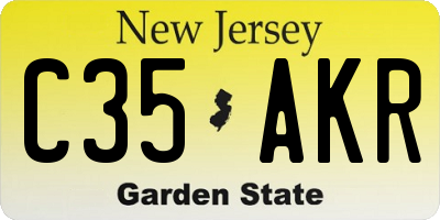 NJ license plate C35AKR