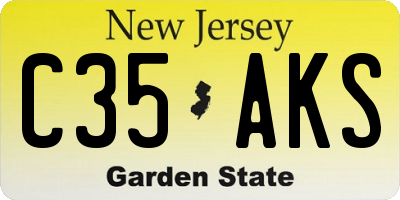 NJ license plate C35AKS