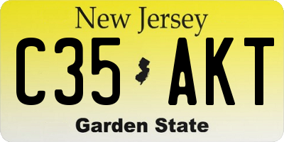 NJ license plate C35AKT