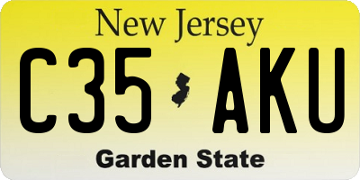 NJ license plate C35AKU
