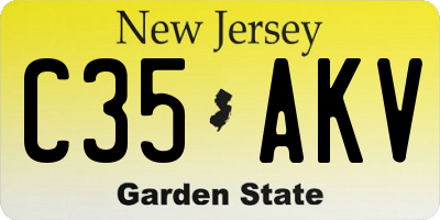 NJ license plate C35AKV