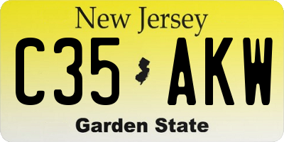 NJ license plate C35AKW