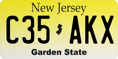 NJ license plate C35AKX