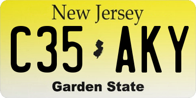 NJ license plate C35AKY