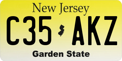 NJ license plate C35AKZ
