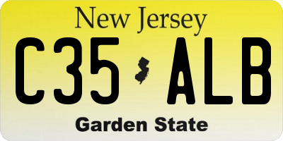 NJ license plate C35ALB