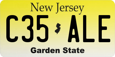 NJ license plate C35ALE
