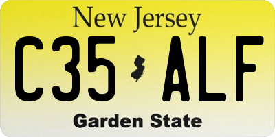NJ license plate C35ALF