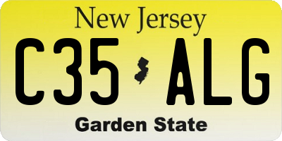 NJ license plate C35ALG