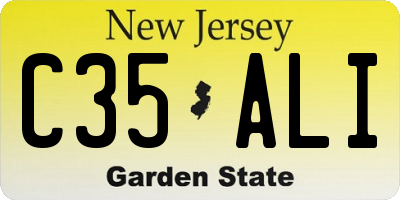 NJ license plate C35ALI