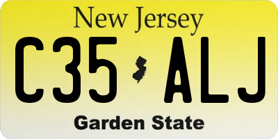 NJ license plate C35ALJ